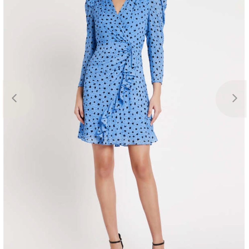 Rebecca Taylor Blue and Black polka Dot  Dress